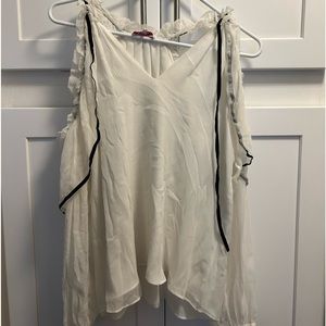 White Off shoulder Parker Blouse